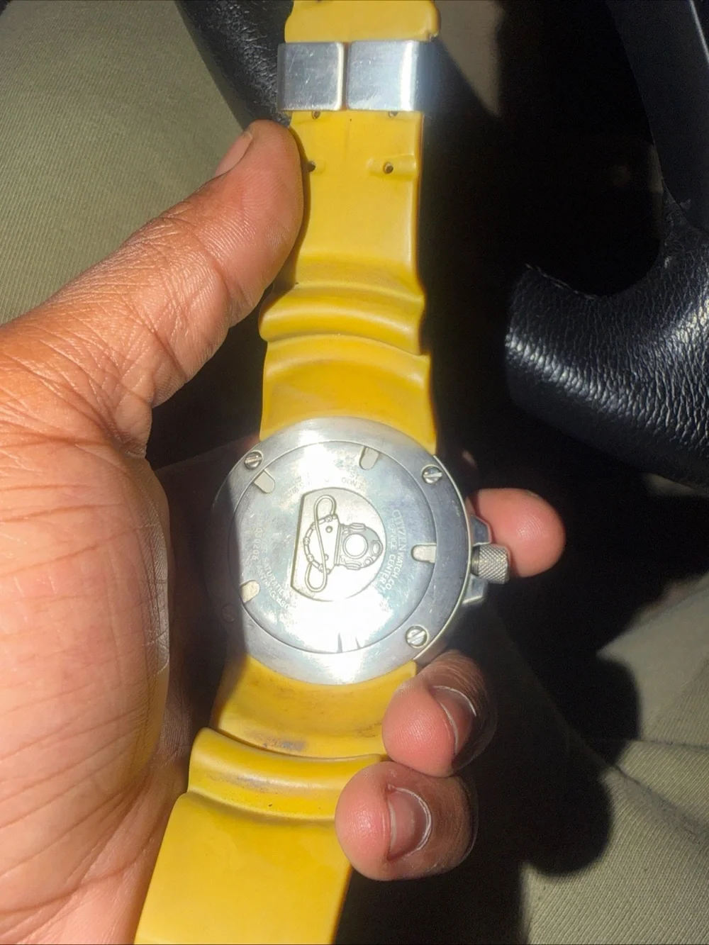 Citizen Men’s Blue Dial Yellow Strap Dive Watch